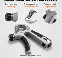 Entrenador de Fuerza de Agarre Profesional de Acero Inoxidable Ajustable de 5-60 kg para Ejercicios de Dedos, Antebrazos y Brazos (Logotipo Personalizado)