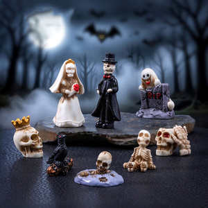 Miniaturas de Calaveras de Resina para Halloween, Decoración de Mesa, Manualidades, Figuras de Esqueletos de Resina, Adornos - Product Image 2