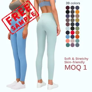 Kostenloses Muster Bestseller hohe Taille bequeme Fitness Sport Damen nahtlose Hosen Elasthan-Workout Training Fitnessstudio Yoga-Leggings