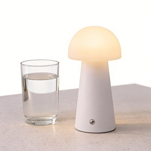 Lampe de table portable sans fil rechargeable à LED moderne et minimaliste en forme de champignon avec commande tactile pour la décoration de la maison, de la chambre à coucher et du café - Product Image 1