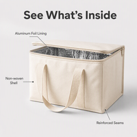 Sac isotherme de pique-nique non tissé, doublure en feuille d'aluminium, sac fourre-tout réutilisable, conservation au froid, logo personnalisé, vente en gros, 56-76L, résistant à l'eau