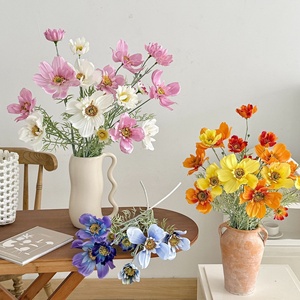 Nouvel Arrivage – Fleurs Artificielles Réalistes Cosmos à 4 Têtes en Gros – Tiges de Fleurs Cosmos pour Décoration de Salon, Mariage et Centre de Table - Product Image 1