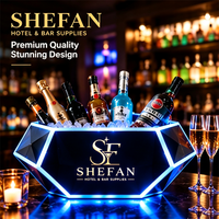 VipGeieium Nouveau Seau à Glace en Acrylique Personnalisé pour Bar et Club, Porte-Bouteilles de Bière, Seau à Champagne LED avec Lumière