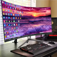 Écran de bureau incurvé personnalisé pas cher de 22, 24, 27, 32, 40, 43 pouces, 2k/4k/5k, 144 Hz, triple écran IPS 21:9 avec livraison