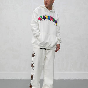 Sweats à capuche personnalisés à capuche brodés en chenille de coton épais pour hommes - Product Image 5