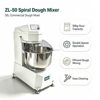 Mélangeur à spirale industriel de 50 kg, mélangeur à pâte commercial, machine à pétrir la pâte pour boulangerie, équipement de fabrication de pain, de pizza et de gâteaux