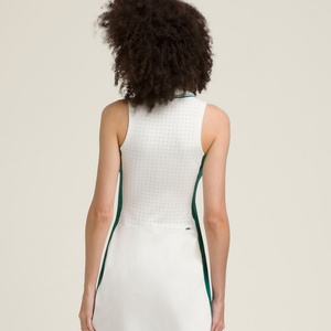 ชุดเดรสกระโปรงกีฬาผู้หญิงสีตัดกัน ระบายอากาศ แห้งเร็ว ซิปครึ่งตัว เหมาะสำหรับกอล์ฟ เทนนิส พิคเคิลบอล สไตล์เทนนิสคอร์ - Product Image 3