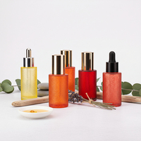 Vente en gros de flacons en verre pour sérums cosmétiques et soins de la peau, à épaule plate, craquelés, ambre, 10 ml, 20 ml, 30 ml, avec compte-gouttes à pression