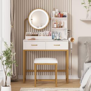 Mueble de Dormitorio Moderno y Ecológico con Panel de MDF, Espejo de Pie, Cajones, para Hotel, Dormitorio, Sala de Estar, Apartamento - Product Image 1