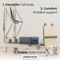 Maple Studio Power Gym Pilates Reformer Commercial avec Tour en Bois