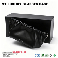 Estuche para Gafas de Sol de Cuero Negro con Impresión Personalizada, Caja para Gafas de Sol de Material de Papel Ecológico con Logotipo
