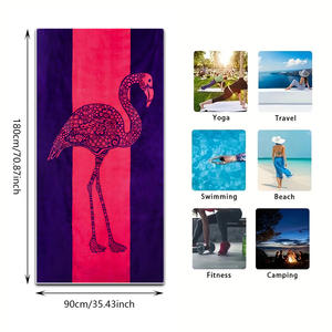Toalla de playa vertical con diseño de flamenco, extragrande, de secado rápido, ligera, sin arena, para viajes, piscina, camping - Product Image 6