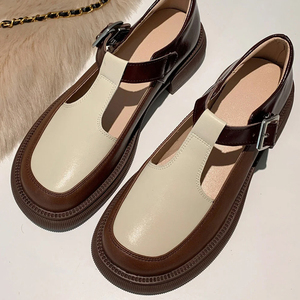 Nuevo Diseño de Moda, Sandalias Planas de Verano Transpirables y Ligeras con Hebilla y Correa, Contraste de Color, Suela Gruesa y Punta Redonda para Mujer - Product Image 1