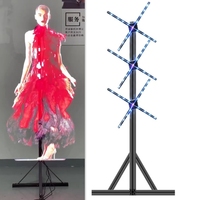 Projecteur d'affichage holographique 3D 200CM Ventilateur LED 3D Hologramme Affichage de ventilateur LED 3D Affichage publicitaire holographique 3D