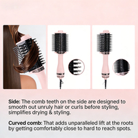 Styler à air chaud professionnel pour sécher, lisser et boucler les cheveux, brosse sèche-cheveux en une seule étape avec technologie ionique et céramique