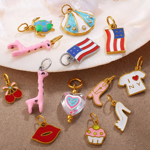 Colgantes DIY de Acero Inoxidable con Esmalte de Colores y Formas Variadas para Hacer Collares Otoño 2025 - Product Image 3