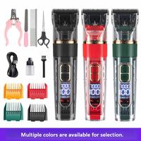 Tondeuse Électrique pour Animaux de Compagnie, Chiens et Chats, Sans Fil, Rechargeable, Lame Céramique 5 Niveaux, Matériau ABS, Faible Bruit, Outil de Toilettage