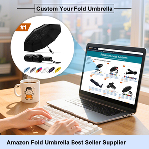 Advertising Gifts Sun Rain Travel Compact Portable Automatic Open Retro Style Customise Three Folding Umbrella With Logo - Product Image 4