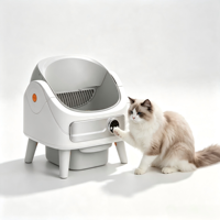 Bac à litière intelligent autonettoyant pour chats, conception ouverte, grande capacité, contrôle par application, protection de sécurité, anti-odeurs PP
