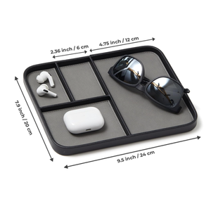 Bandeja de Cuero para Dados al por Mayor, Bandeja de Cuero PU para Organizar la Mesita de Noche, Portaplumas para Llaves EDC y Reloj para Hombre - Product Image 6
