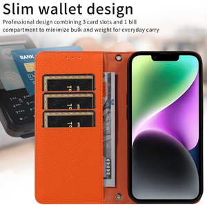Lujo Litchi patrón <span class=keywords><strong>Mujer</strong></span> Teléfono Móvil bolsa cuero cartera Flip caso <span class=keywords><strong>para</strong></span> <span class=keywords><strong>iPhone</strong></span> 17 16 15 14 13 12 11 Pro Max Xs <span class=keywords><strong>XR</strong></span> 7 8 Plus - Product Image 2