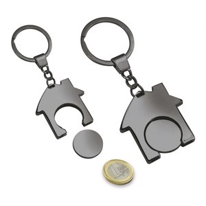 Llavero Metálico Personalizado con Forma de Casita y Token Pulido para Negocios con Logotipo Personalizado - Product Image 1