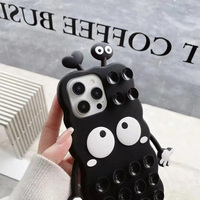 Etuis de téléphone portable bricolage breloques dessin animé drôle trous en Silicone souple ventouse étui de téléphone pour IPhone 11 12 Mini 13 14 15 Pro Max