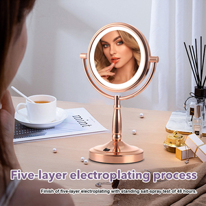 Phổ biến sang trọng <span class=keywords><strong>Magnifying</strong></span> gương Sản phẩm màu sắc có thể được tùy chỉnh LED máy tính để bàn hai mặt gương - Product Image 4