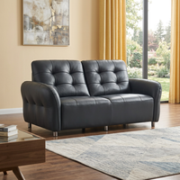Modernes Quadratisches 2,85m Elektrisches Relaxsofa aus Vollnarbenleder, 3-Sitzer Ecksofa für Villa-Wohnzimmer mit USB-Anschluss