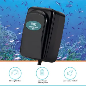 Hygger توفير الطاقة هادئة حوض سمك صغير مضخة هواء مع الملحقات ، مضخة أكسجين ل 1-20 جالون تانك الأسماك