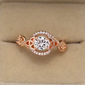 Anello Floreale da Donna Stile Fidanzamento con Design a Foglia e Ramo, Gioiello Elegante Regolabile per Uso Quotidiano - Product Image 2