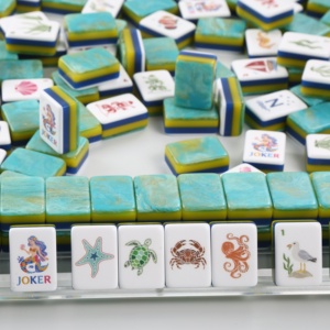 Juego de Mahjong con Temática Oceánica, Fichas Acrílicas con Sirenas y Criaturas Marinas para Reuniones Familiares, Elegante Regalo para Amantes <span class=keywords><strong>del</strong></span> Mahjong - Product Image 5