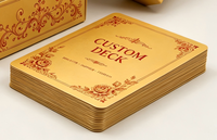 Jeu de cartes d'oracle de tarot d'affirmation personnalisé avec support en bois, boîte personnalisée et bordure colorée