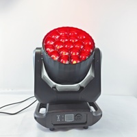 Luz de escenario LED multicontrol con zoom de ojo de abeja grande de 4-50 grados, cabezal móvil con lente giratoria, 19x20W 4 en 1 RGBW, control DMX RDM