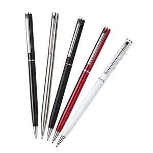 Hot Producten Custom Goedkope Twist Slanke Pen Metal Black Hilton Balpennen voor Hotel, Promoties Pennen 1000, sheraton pen