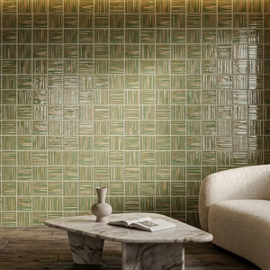 Azulejo Cerámico Moderno Verde Luminoso con Serigrafía Esmaltada 4x4, Adornos para Piscina, Diseño Artesanal a Medida para Diseño <span class=keywords><strong>de</strong></span> <span class=keywords><strong>Interiores</strong></span> - Product Image 1