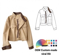 CJ-2026 Meilleures ventes Vestes en jean boutonnées pour femmes, style streetwear, décontractées, unies, pour le printemps, rétro, oversize, en coton, courtes