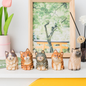 Creativo Gatto in <span class=keywords><strong>legno</strong></span> retrò Craft eco-friendly incisione intaglio per natale ornamenti Desktop - Product Image 4
