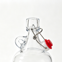 Bouteille d'huile en verre à couvercle basculant avec poignée, récipient en verre hermétique à ouverture rabattable pour huile d'olive, vinaigre, stockage de cuisine, vente en gros