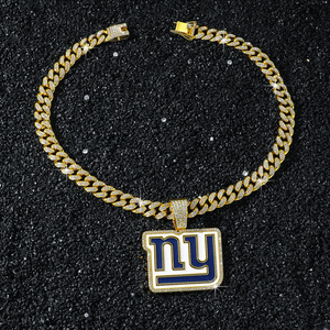 Nouveau Collier Pendentif Lettre d'Équipe de Rugby Personnalisé Style Hip Hop en Alliage Plaqué Or pour Hommes, Bijoux de Mode en Gros - Product Image 2