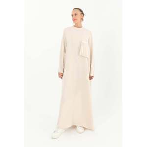 Vestido Casual Beige para Mujer Puane con Cierre Funcional y Detalles de Bolsillos, Cómodo y Elegante para Uso Diario - Product Image 1