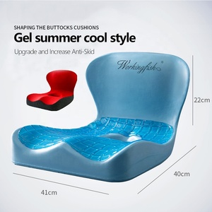 Workingfish – oreiller de soutien <span class=keywords><strong>lombaire</strong></span> en mousse à mémoire de forme, coussin de dossier de siège intégré, coussin de siège confortable pour chaise de bureau - Product Image 3