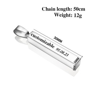 Collana pendente in acciaio inossidabile collana con materiale bianco stampata al Laser per coppie regalo di san valentino - Product Image 2