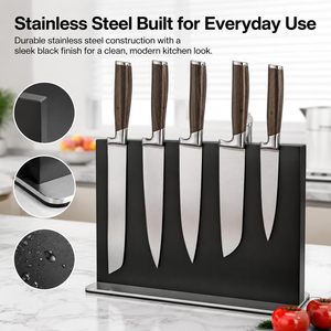Double-sided Black Wood & <b>Acrylic</b> Eco-Friendly Magnetic Knife Holder Magnetic Knife <b>Block</b> Stand Kitchen Organizer - Product Image 2