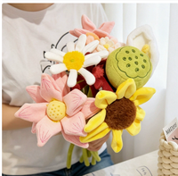 Seri Bunga Simulasi DIY Buket Mainan Boneka Mawar Daisy Bunga dengan Batang yang Dapat Disesuaikan untuk Dekorasi Pesta Hadiah Tanaman Hias