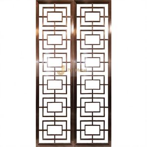 EX160 Custom Stainless Steel <b>Screen</b> Partition <b>Wall</b> for Hotels Restaurants Laser Cut Floor Ceiling Design for Lobby Living Room - Product Image 3