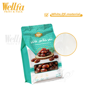Sacs en plastique personnalisés pour dattes Khalas, 250g 500g, qualité alimentaire, haute barrière, Doypack blanc en PE avec fenêtre transparente, fond plat - Product Image 3