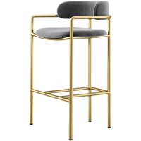 Chaise de bar commerciale Oufan, style nordique moderne, en fer, réglable, avec dossier et accoudoirs élégants, pour cafés et salons de thé