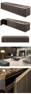 Wholesale Modern Marble <strong>Brown</strong> <strong>Tv</strong> Stands Cabinet <strong>Units</strong> Living Room Furniture - Product Image 6