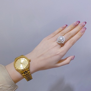 S925 Pure Silver 12-13mm Fashionable <b>Pearl</b> <b>Rings</b> Cold Light Comparable to Australian White Movable Mouth Design - Product Image 4